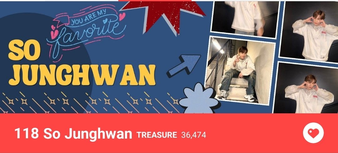 40 minutes left until Choeaedol tally on 042424. Currently at 118. Please drop your daily hearts for Junghwan before 11.30PM KST. Let's get to top 100. #SOJUNGHWAN #소정환 #트레저소정환 @treasuremembers