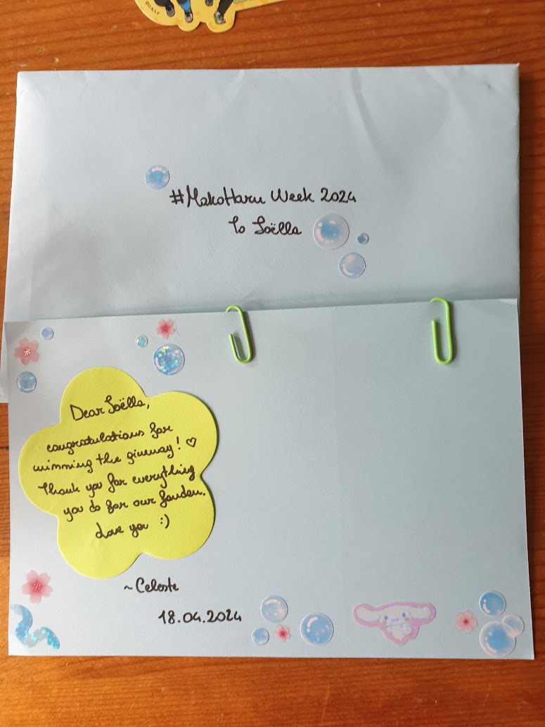 The lovely prizes from the MakoHaru week giveaway are here!! Thank you so much, <a href="/makoharuweek/">💙 makoharu week 💚 2024</a> for hosting not only an amazing event, but also such a wonderful and generous giveaway. I'm so happy, thank you!😭💚💙