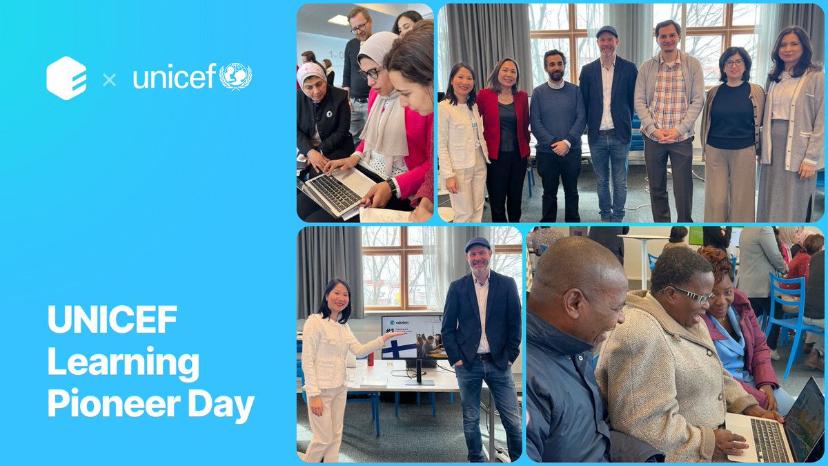 Eduten’s Makke and Hang were at UNICEF’s Global Learning Innovation Hub in Helsinki today, showcasing Eduten to national delegations from all over the world! 🌎 It was great to see our colleagues @3dbearSuomi, @GraphoGame, @KideScience and @LessonApp. Thank you @UNICEFinnovate!