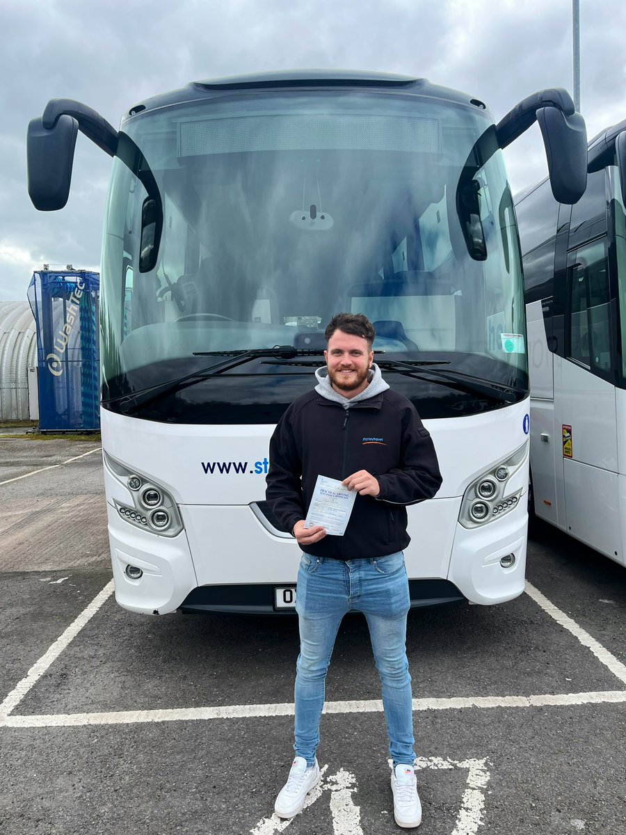 Super excited to share the news that Jake our latest trainee, passed his bus driving test this morning with flying colours 🎉 Well done Jake and welcome to the driving team! 👏🏻👏🏻👏🏻👏🏻