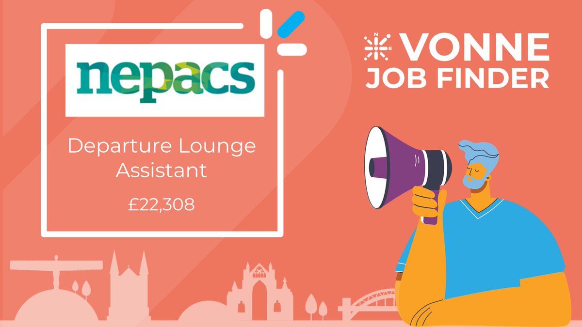 VONNEJobs's tweet photo. Departure Lounge Assistant, @nepacsinfo , £22K

https://t.co/EAjO2jpbMI

#CharityJobs #NorthEastJobs #TeesJobs https://t.co/p4q1FS0FhU