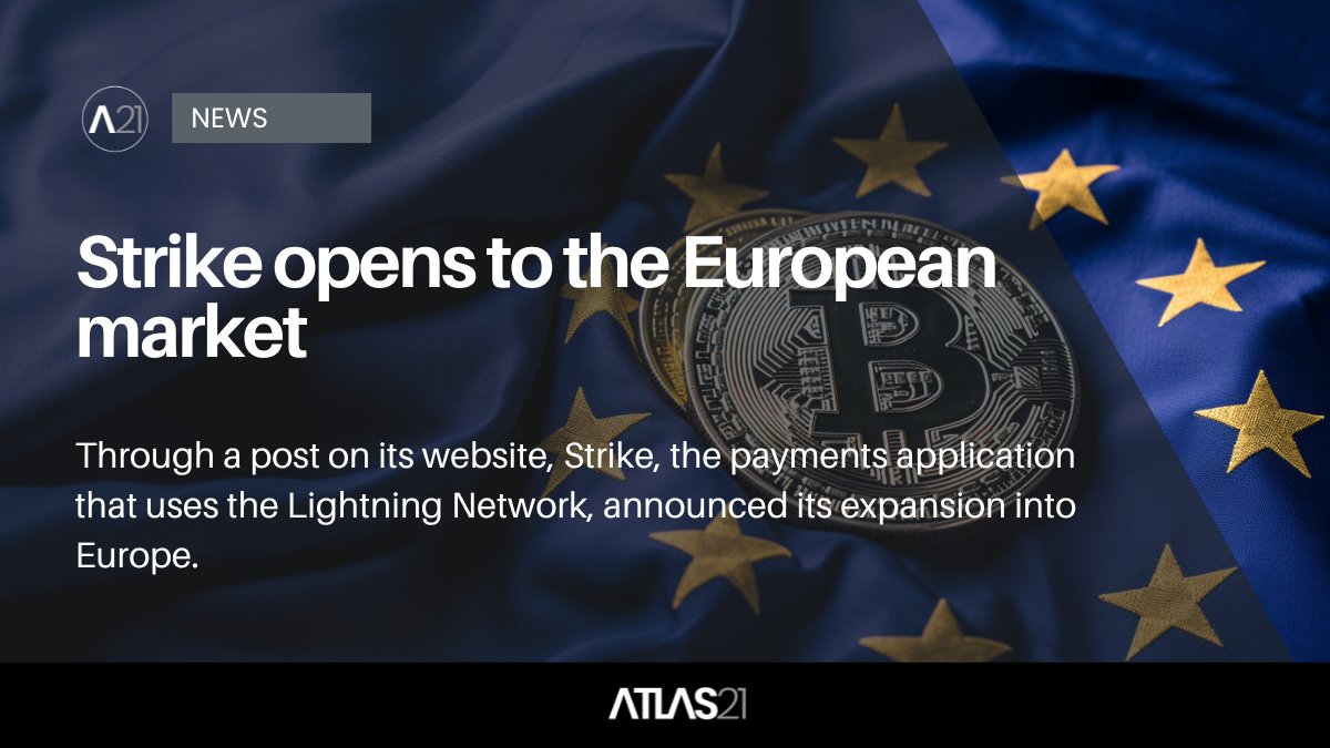 BITCOIN - Through a post on its website, Strike, the payments application that utilizes the Lightning Network, has announced its expansion into Europe. According to the announcement, the custodial app will allow customers to buy, sell, and withdraw #bitcoin or make payments via…