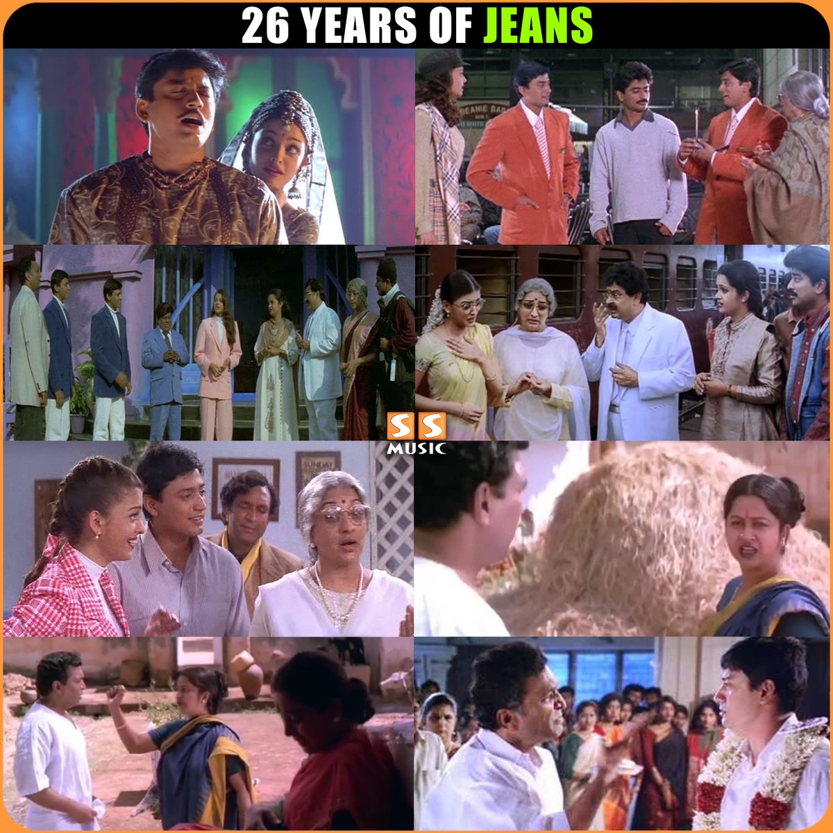 Celebrating 26 Years of Blockbuster #Jeans 😍
.
@actorprashanth #AishwaryaRai @realradikaa @shankarshanmugh @arrahman #Jeans #26YearsofJeans #JeansMovie #SSMusic