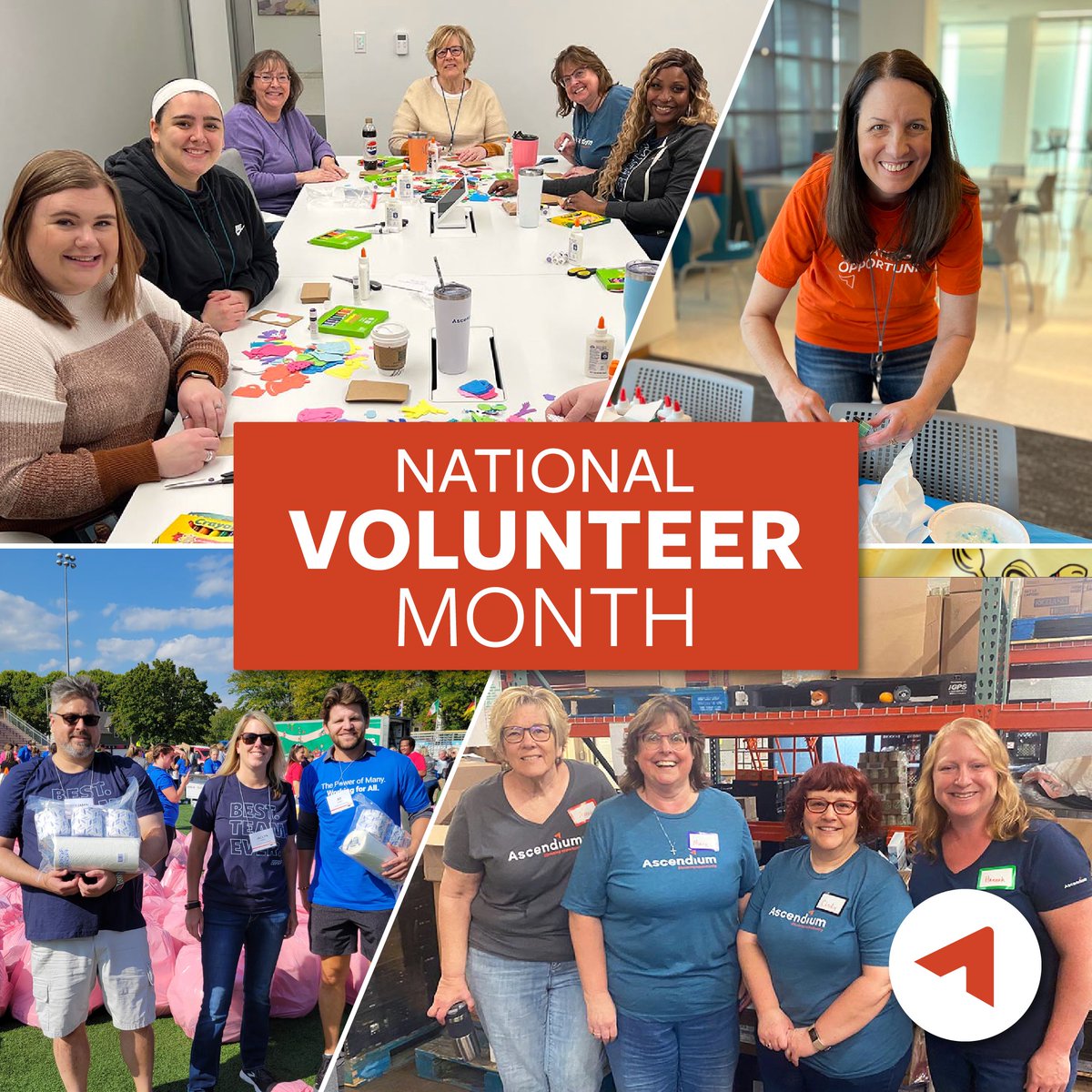 Happy #NationalVolunteerMonth from #AscendiumEd! We’re grateful for the organizations that help bring our community together and the #VolunteerTimeOff activities we completed this month. Read how we stay involved at bit.ly/3OVWseJ. #AscendiumCares #AscendiumLife