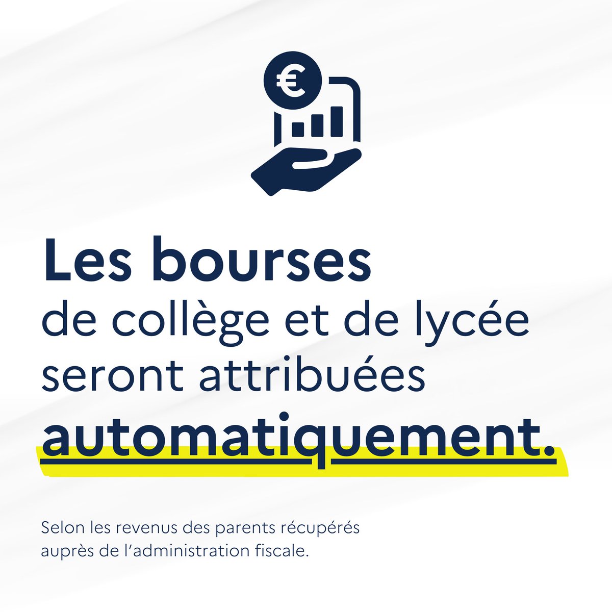 NBelloubet's tweet photo. C’est simple. C’est pratique. Et ça s’applique dès la rentrée prochaine pour les 1,5 million de bénéficiaires de la bourse scolaire !

Un seul objectif : simplifier et sécuriser les démarches administratives. https://t.co/RiZXjsPZ0U