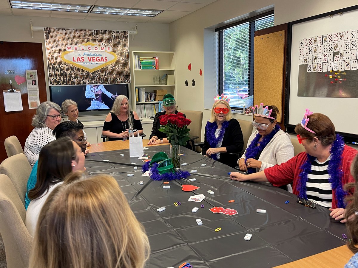 ESE_Citrus's tweet photo. The District ESE Specialists recognized our district secretaries with a casino day celebration for Administrative Professionals Day. Casino games, crafts, and a delicious lunch was provided for our amazing ladies. We are so grateful for all their support! @CitrusSchools https://t.co/pkTtPfSrF8