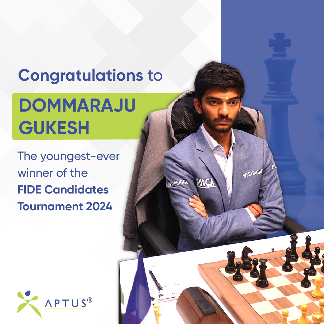 Our heartfelt wishes and congrats to Dommaraju Gukesh for becoming the youngest-ever winner of the FIDE Candidates Tournament 2024.

#FIDECandidatesTournament #Chess #GukeshD #Homeforall #Aptus #AptusIndia #hasslefreeloans #smeloans #mortgage #homeloan #homefinance #loan