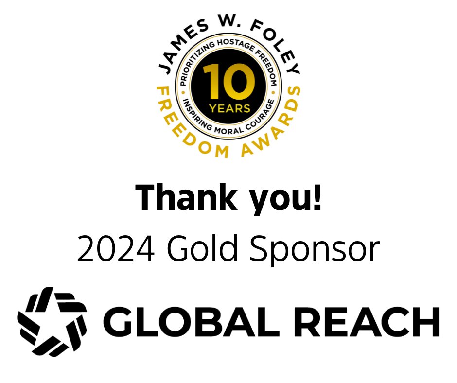 We are one week away from The James W. Foley Freedom Awards! Although the event is sold out, you can still help us reach our goals to support our mission at foleyfreedomawards.org. Today’s sponsor highlight: Global Reach To learn more visit: reach.global