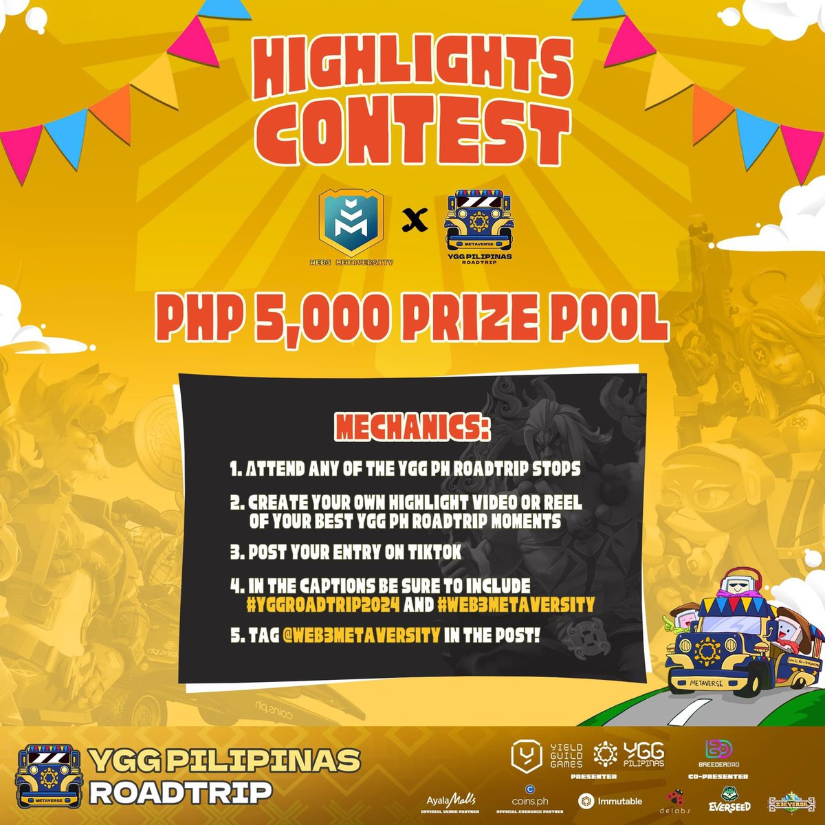 Start your Content Creator era and join our @W3Metaversity x #YGGRoadtri2024 Highlights Contest with a PHP 5,000 Prize Pool! 🔥
