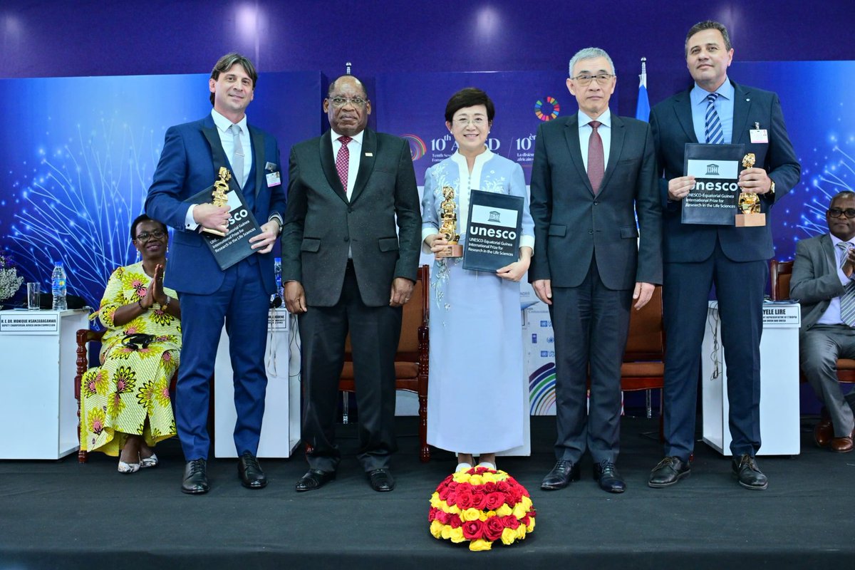 Qiao Jie of China, Mohamed Ali Farag of Egypt, and Triantafyllos Stylianopoulos of Greece won the 2024 UNESCO-Equatorial Guinea International Prize for Research in the Life Sciences.

They received the awards for their outstanding contributions to improving the quality of human