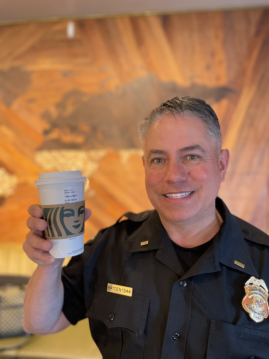 Sgt Hall and Ofc Johnson are ready to serve you this morning at our Coffee With a Cop event at @Starbucks 10116 River Road until 1030 @mcpdced @BCCCenter