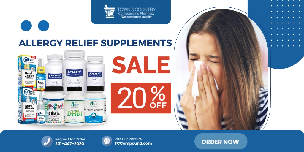 🍃 Enjoy a 20% discount this April on Quercetin by Pure Encapsulations. Don't let allergies keep you indoors. bit.ly/3TEmWpv 

#Quercetin #AllergyDefense #AprilOffer #BergenCounty #NewJersey #CompoundingPharmacy #Health #HealthandWellness #TCCompound #WeCompoundQuality