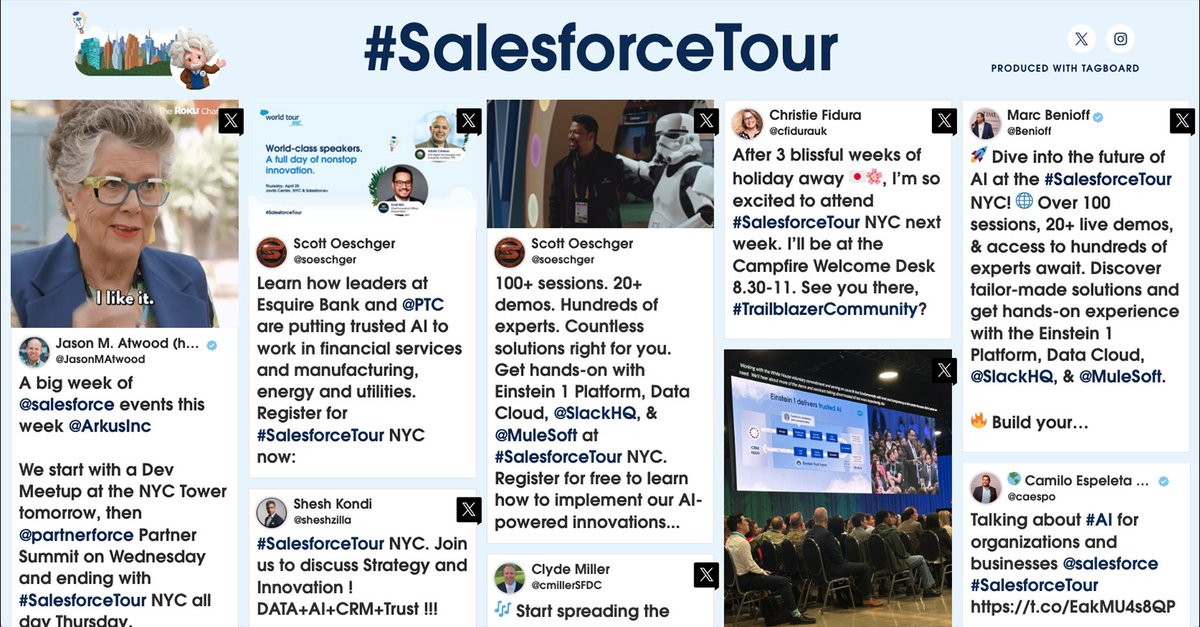 🌟 Ready to be a social media influencer for World Tour NYC? Post your fav moments from the event using #SalesforceTour for a chance to be featured on our social media community board! 👀 Who knows... You might just see yourself in the spotlight. sforce.co/3U0Qkqe