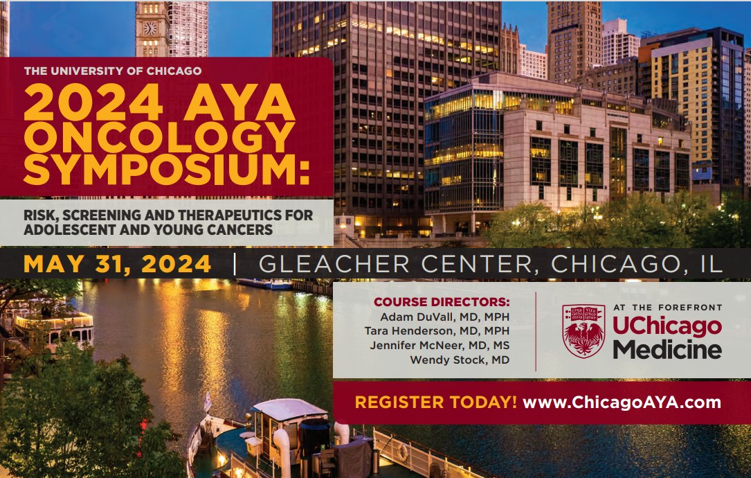 Register today for a groundbreaking, in-person accredited continuing education conference that elevate your practice by providing cutting-edge knowledge and fostering interdisciplinary collaboration. @UCCancerCenter #TheUChicago2024AYAOncologySymposium ow.ly/K7IQ50QMXZO