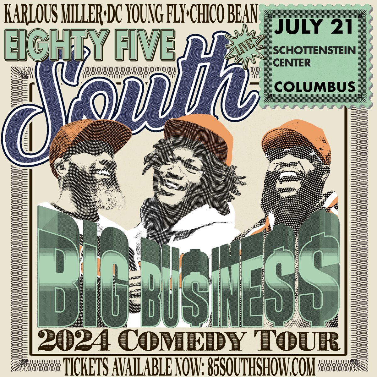 Tickets are officially ON SALE NOW to see @85SouthShow Live with @DCYoungFly, Karlous Miller (@KarlousM), and @ChicoBean at @TheSchott July 21! Get yours today. schottensteincenter.com/events/detail/…