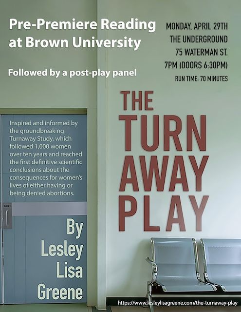 Mon. 4/29, 7:00 p.m. The Turnaway Play: Pre-Premiere Reading and Panel. Inspired by the groundbreaking Turnaway study, (the first data-driven examination of the consequences for women denied abortion access). Produced by a senior GNSS concentrator & sponsored by the GNSS DUG.