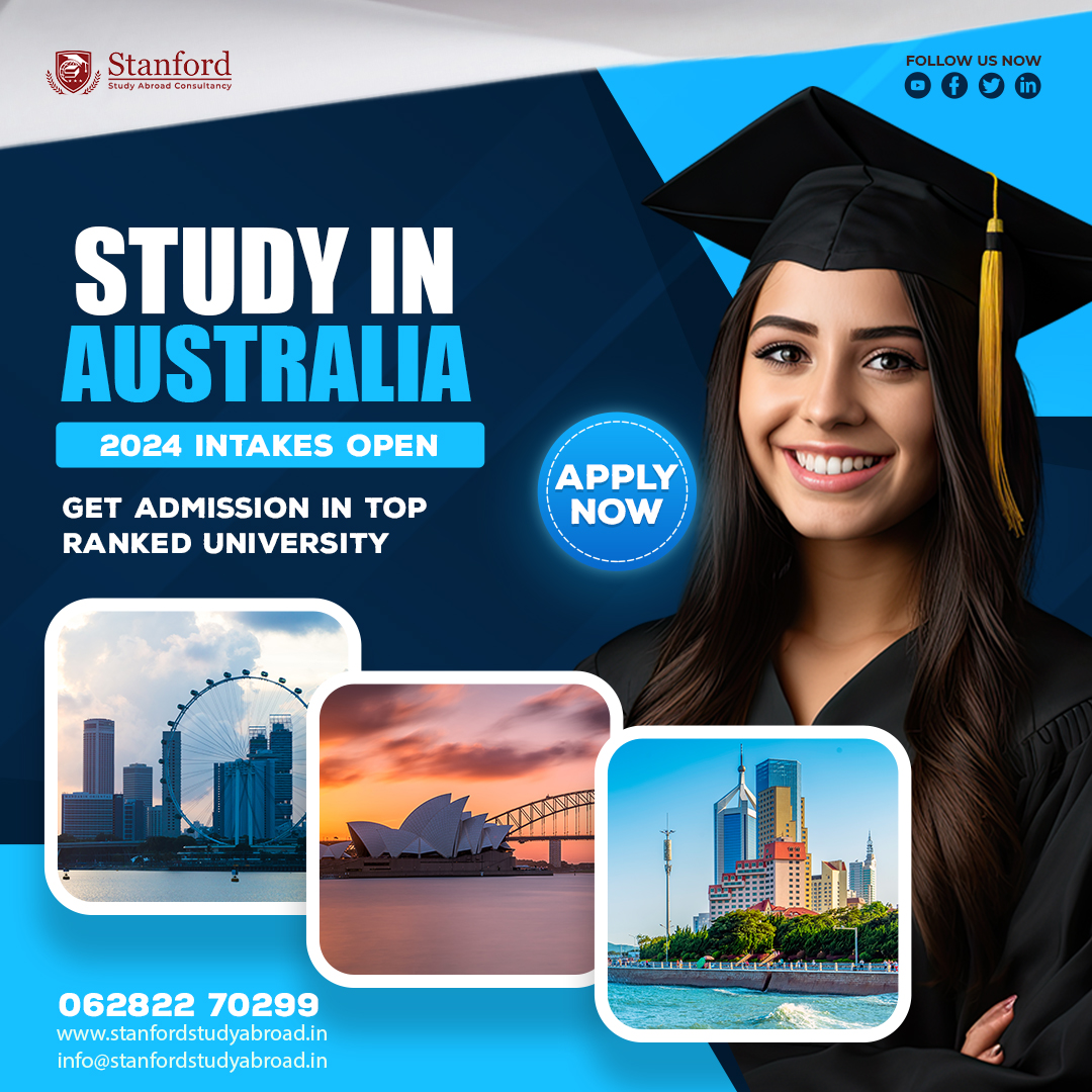 🇦🇺Dreaming of studying abroad? Australia might be your perfect destination! 🌏

🏢 Contact Us:
📞 Hotline: 06282270299
📧 Email: info@stanfordstudyabroad.in
🌐 Website: stanfordstudyabroad.in

#StudyInAustralia #StudyAbroad #AustralianUniversities #stanfordstudyabroad