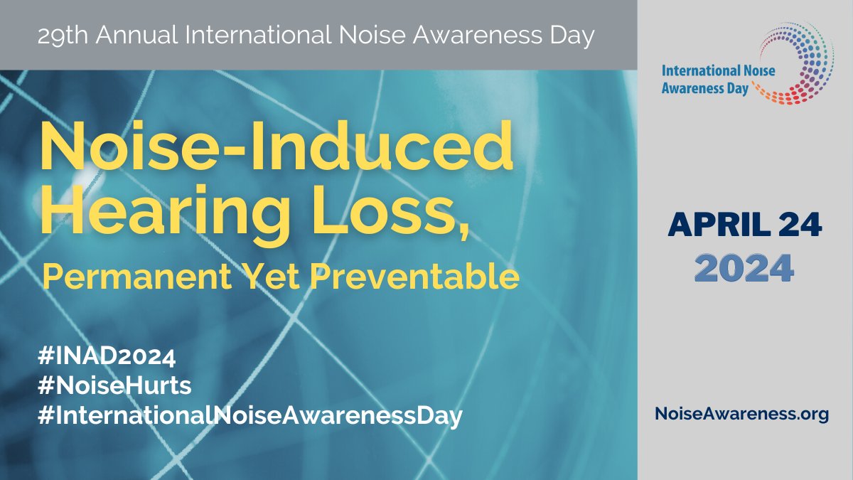 Today is #InternationalNoiseAwarenessDay! Remember, protecting your hearing is protecting your health. #INAD2024 #NoiseHurts