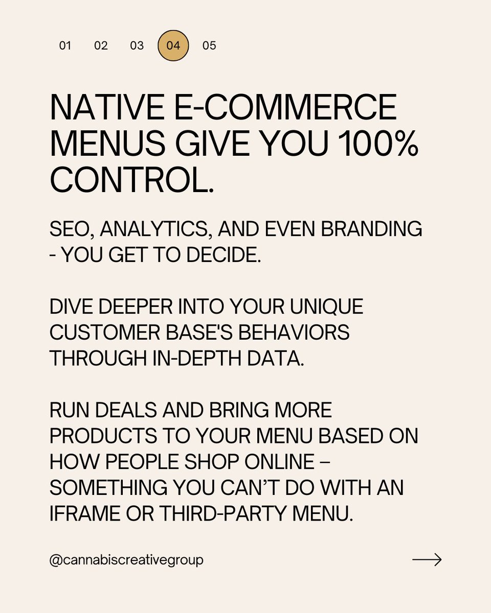 Third-party menus can be quick and easy to install so you can get your doors open – BUT they may be costing you. With our native dispensary menu, you can leverage your brand + get some smokin’ good SEO benefits. 

Let's upgrade your dispensary menu today: cannabiscreative.com/con