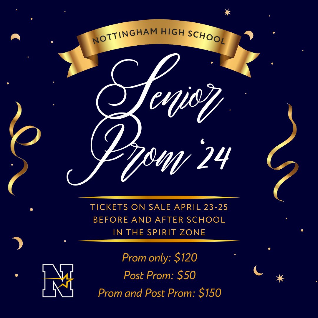 Tomorrow is the last day to buy senior prom and/or post prom tickets before or after school in the Spirit Zone in the library. Also, if you did not fill out the contracts, fill them out ASAP!