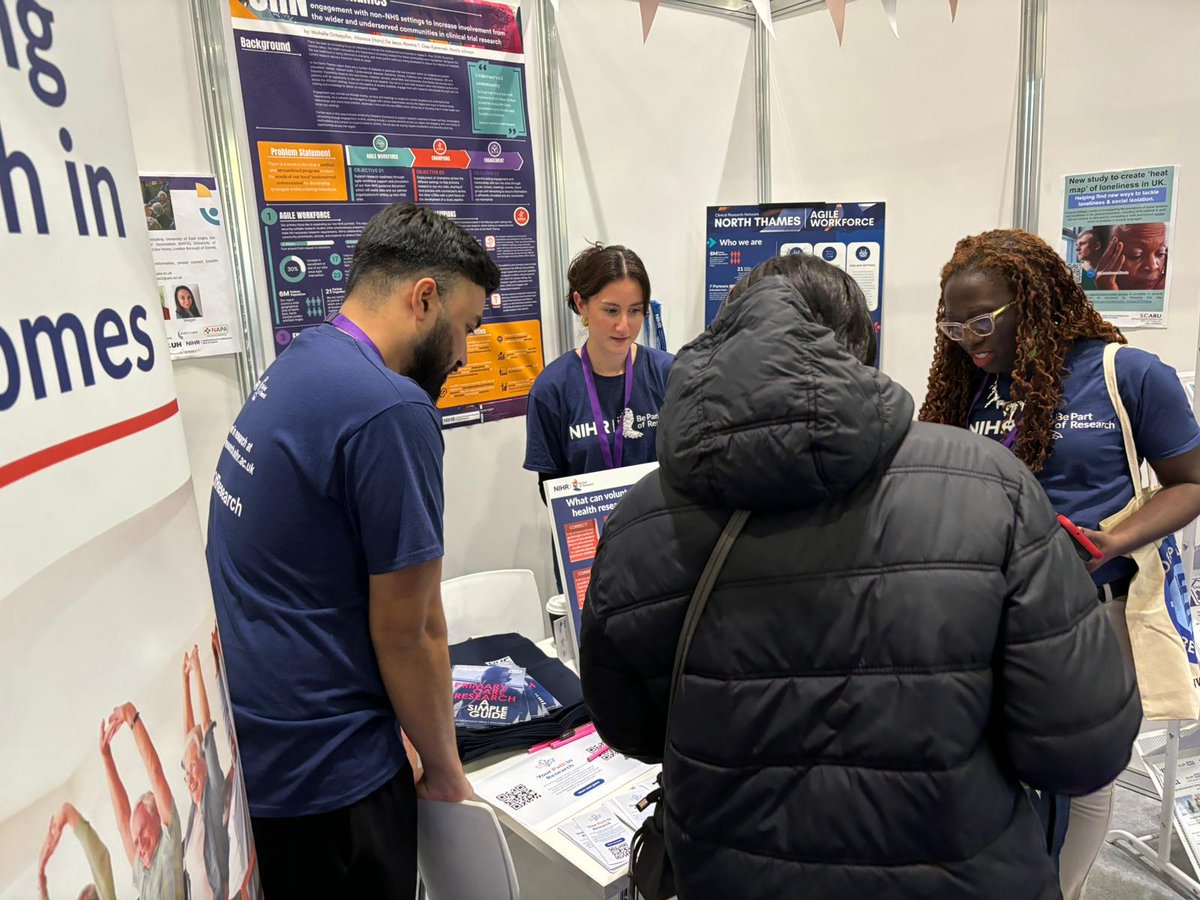 Great to join @NIHRCRN_nthames today at the #CareShowLDN24 to share the fantastic research taking place in care homes! Come and find us at Stand M12! #CareHomeResearch #NIHR #NIHRResearch