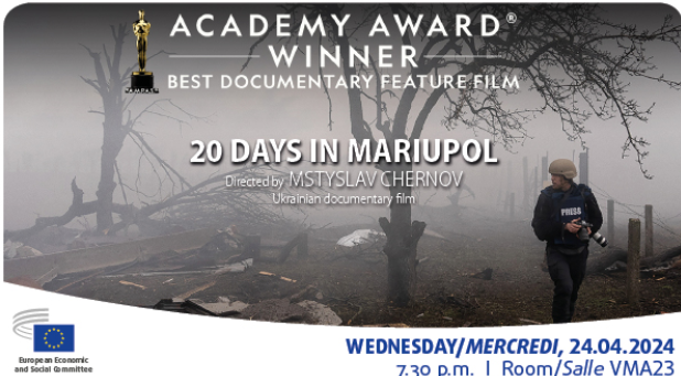 Oscar winning documentary '20 Days in Mariupol' today 19.30 h in the European Economic and Social Committee, Rue Belliard 99, Brussels. Proud to be initiator and supporter of the evening. Only seven seats left! Entance is free of charge, but register (!): dyn.eesc.europa.eu/20DaysInMariup…