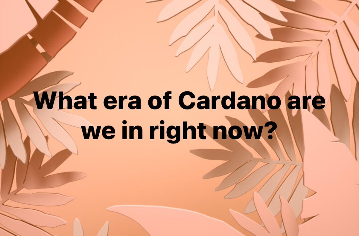 What era of Cardano are we in right now?