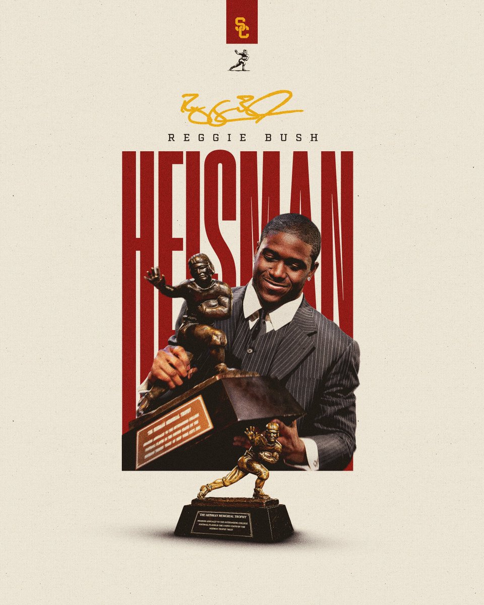 back where it belongs — @ReggieBush’s 2005 Heisman Memorial Trophy has officially been reinstated by the Heisman Trophy Trust. 🏆✌️ Welcome back to the Heisman family, Reggie!