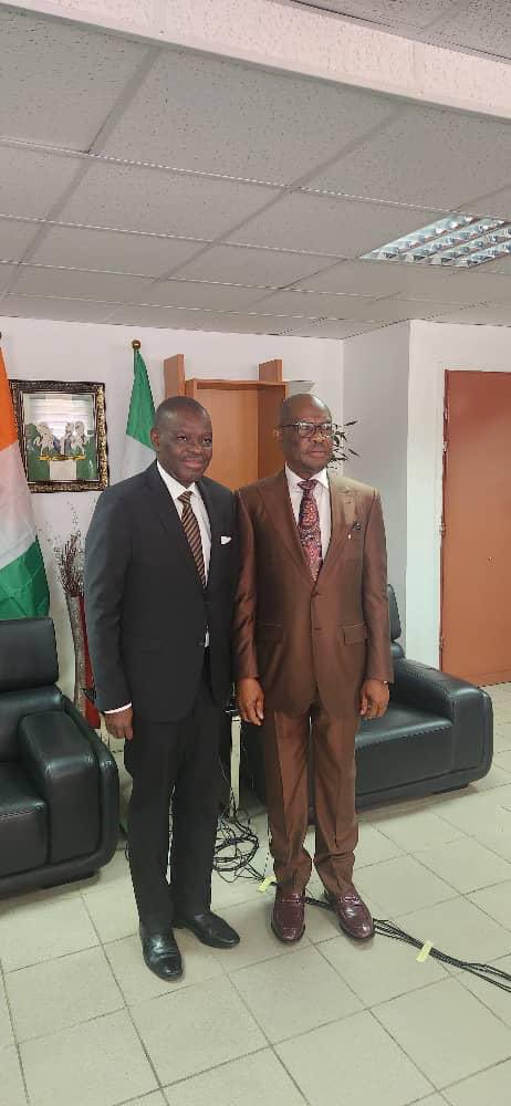 CoteAbuja's tweet photo. Son Excellence Monsieur TRAORE Kalilou,
Ambassadeur de Côte d'Ivoire au Nigeria a été reçu en audience, ce mercredi 24 avril 2024, par l‘Honorable  Ministre du Territoire de la capitale fédérale (FCT) du Nigéria, Monsieur Ezenwo Nyesom Wike. https://t.co/DYkqva4vTX
