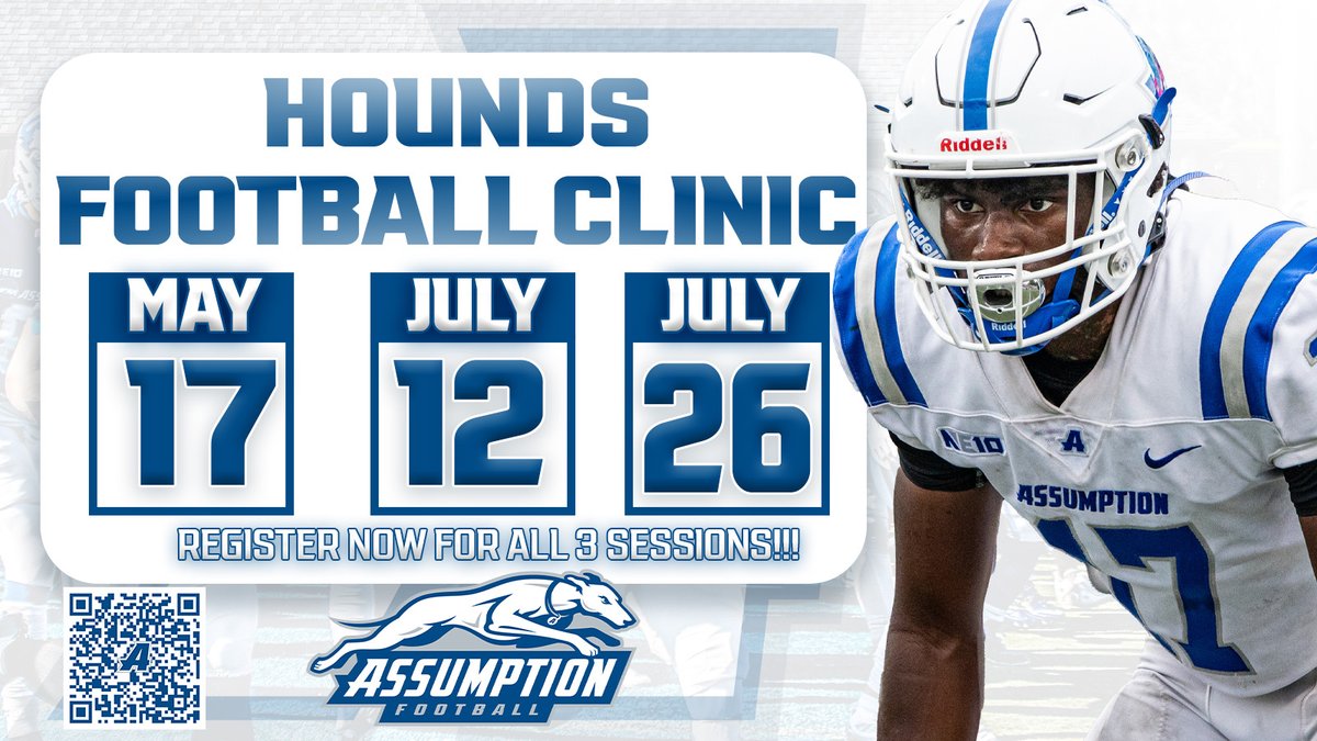 Be a part of our FAMILY this offseason, and get better on and off the field at one of our Hounds Football Clinics!! REGISTER HERE: bit.ly/2024AUFBClinics #𝘼𝘿𝙑𝘼𝙉𝙏𝘼𝙂𝙀