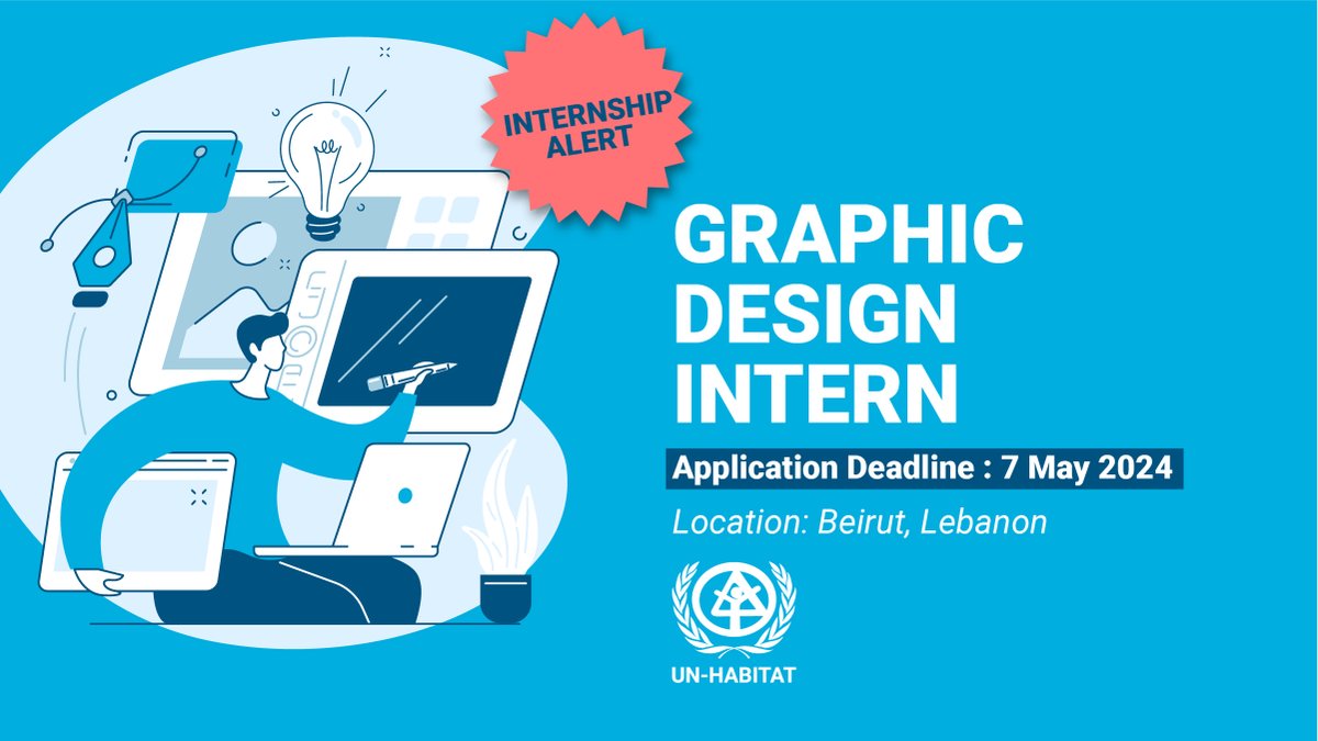 🚨INTERNSHIP OPPORTUNITY🚨 @UNHABITAT 🇱🇧 is looking for a Graphic Design Intern to join the team. For more info and to apply ➡️ bit.ly/4b8TmQ1