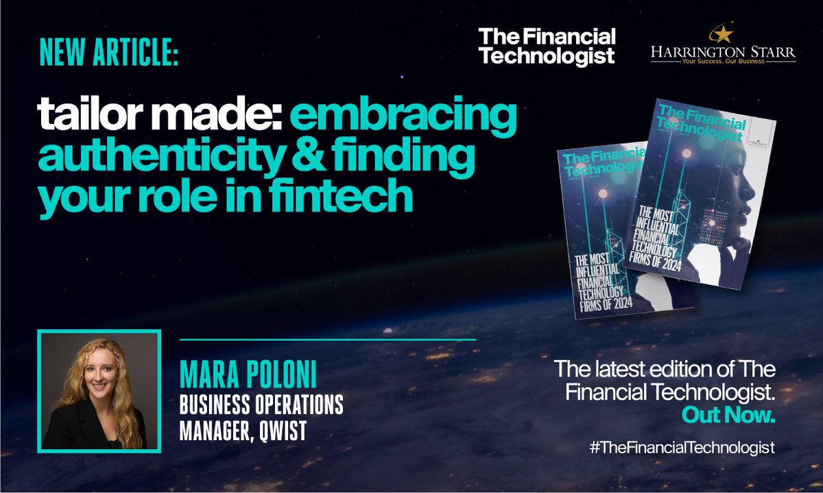 Are you tailoring your role or just conforming? Mara Poloni, Qwist, emphasises the importance of aligning personal passions with work in #TheFinancialTechnologist. Read how authenticity drives innovation and organisational success on page 53: link.harringtonstarr.com/TheFinancialTe…