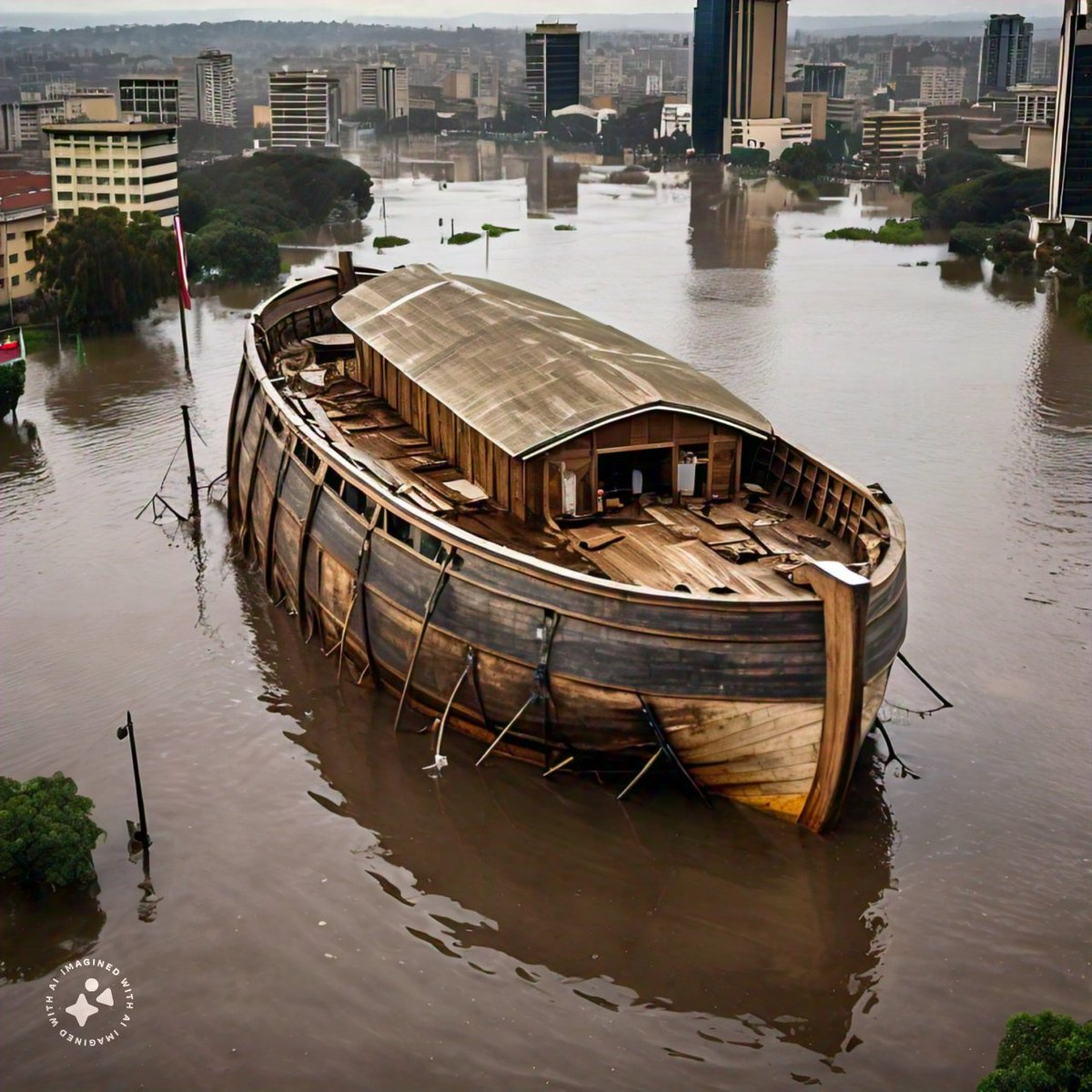 The Noah's Ark we all missed to board in Nairobi. Be safe 
#NairobiFloods #AIart #GenerativeAI