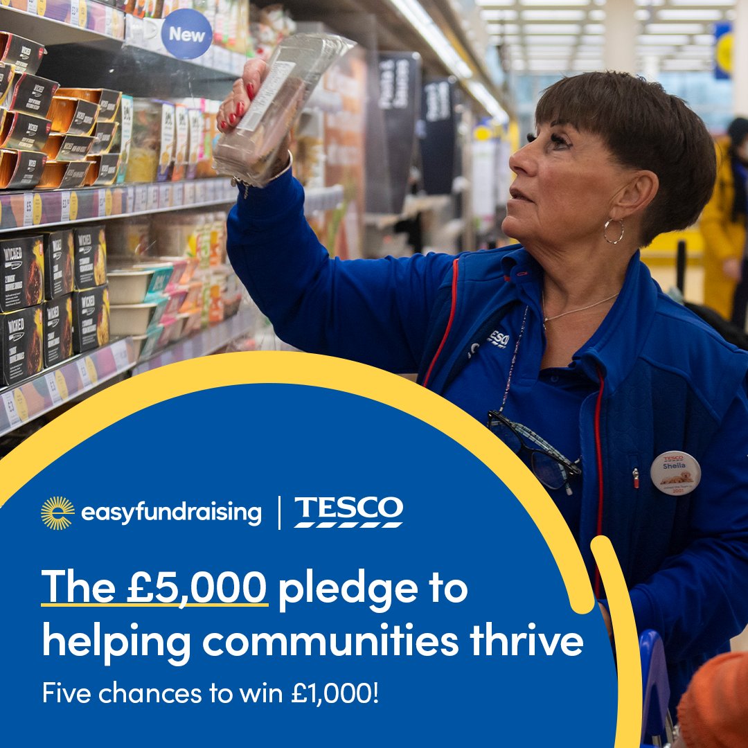 💰 There are five chances to win £1,000 with Tesco and @easyfundraising! 

✅ Sign up to easyfundraising and encourage your volunteers and local community to join as your supporters.

Get involved ➡️ easyfundraising.org.uk/cheshire-west/

#WeAreCWVA #NeverMoreNeeded