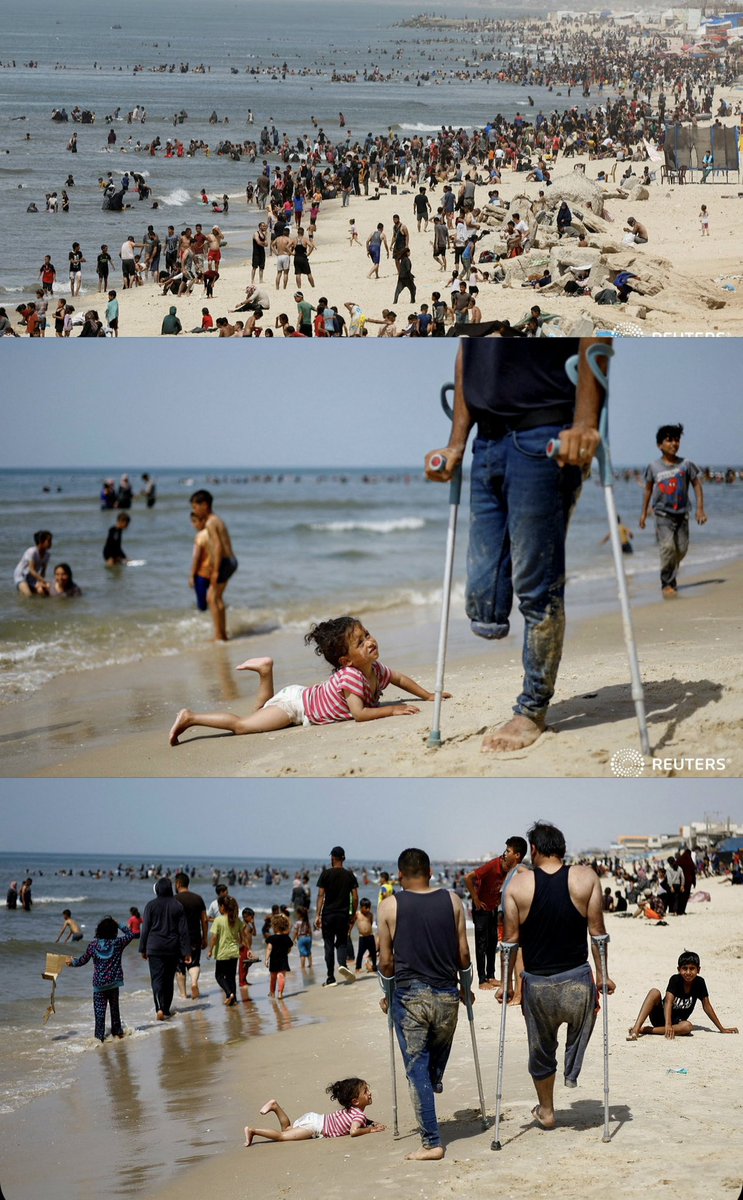 #Palestinians enjoy the #beach on a hot day, in #Rafah, in the southern #Gaza StripREUTERS/Mohammed Salem @msalem66