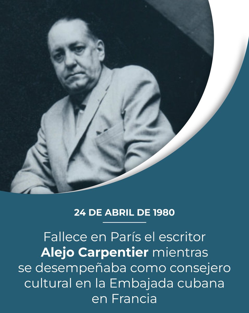 Entre las obras más conocidas de Carpentier se encuentran El reino de este mundo, Los pasos perdidos, Guerra del tiempo, El recurso del método,Concierto barroco y La consagración de la primavera y así lo recordamos #hoy #Matanzas #MatancerosEnVictoria #MatanzasdeGironal26 #GobMtz