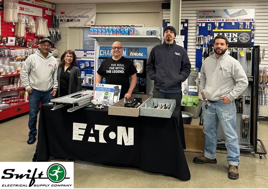 swift_electric's tweet image. Join us this morning in Teterboro, enjoy a bagel, and learn about how Eaton's Pow-R-Xpress panelboards, safety switches/disconnects, and transformers are "making light commercial business easier." 
#electrical #contractors #panelboards #safetyswitches #disconnects #switches