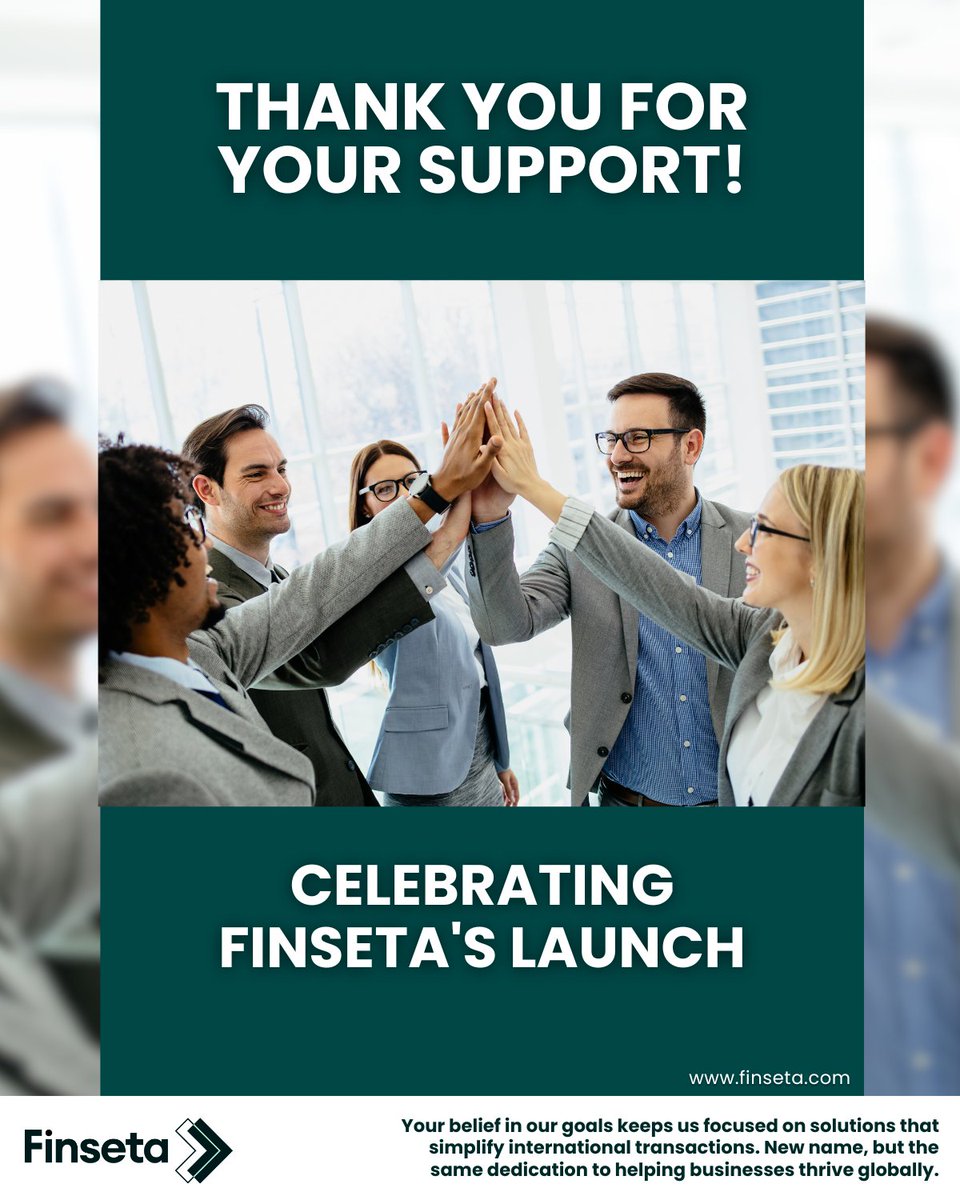 It was great launching our new brand identity #Finseta last week. Thank you to all who showed their support - we're excited for the next chapter! #globalpayments #fintech

#payments #globalbusiness #fintechpartnerships #digitalbanking #fintech #FXcompanies #FX #finance #fintech