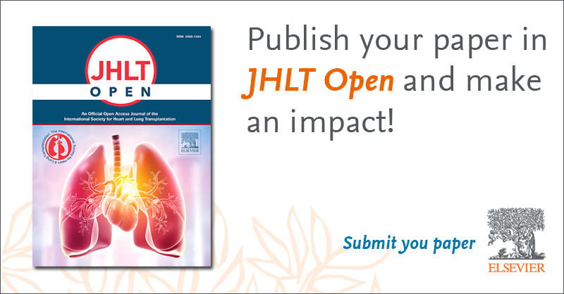 Publish in JHLT Open, a new Gold OA publication from the International Society for Heart and Lung Transplantation @ISHLT: spkl.io/60154FI5W #surgery #Transplantation #OpenAccess