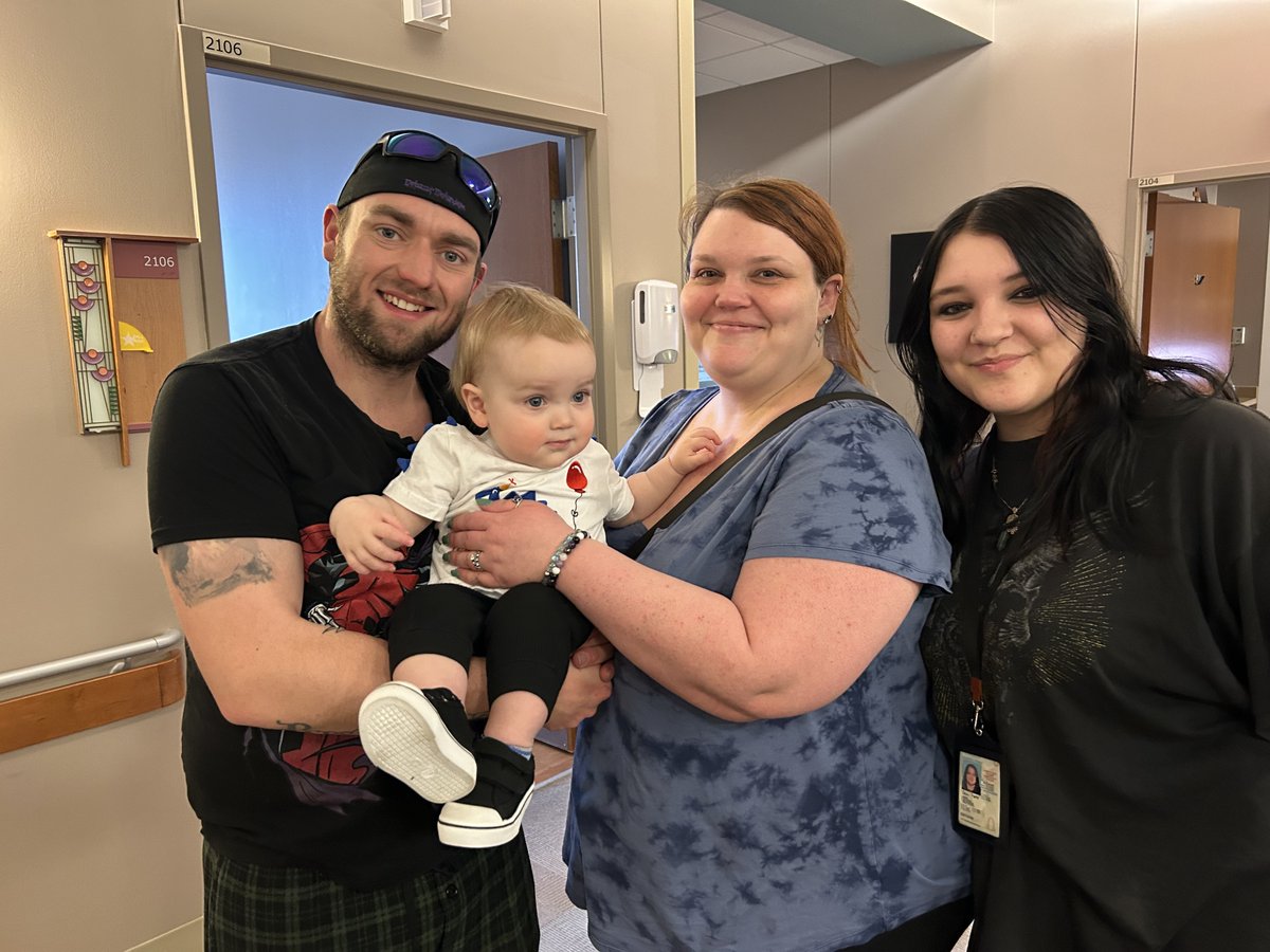 We welcomed back Kayson to the CHI Health Lakeside NICU; he was born on 4/12/23 and spent 2.5 days in the NICU! His mom, dad, and sister brought some snacks and food for the NICU staff in appreciation of their care of Kayson. Thank you for your visit and support!