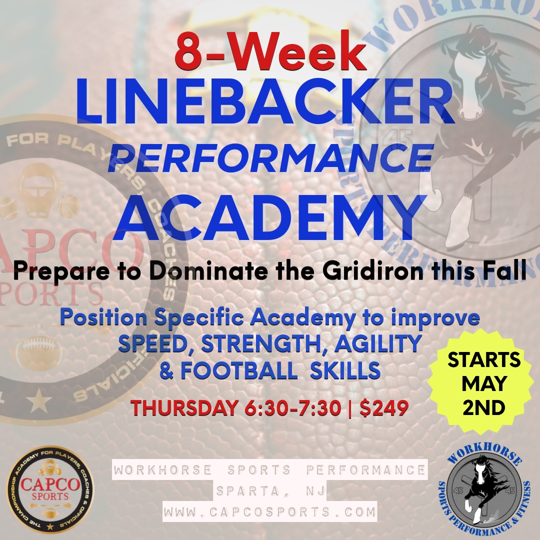 CAPCOsports's tweet image. Prepare to Dominate the Gridiron
Join our 8-week Linebacker Performance Academy

Improve your football skills &amp;amp; performance with CAPCO and Workhorse Sports Performance.
tinyurl.com/WSPFootballAca… 

#linebackertraining #linebackermechanics #footballtraining #sportsperformancetrain...