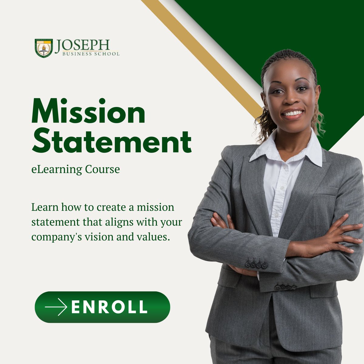 Transform your #business with a powerful #missionstatement. Join our #eLearning course to create a powerful #mission statement that captures your vision and values. Learn more and enroll here! bit.ly/3IRfBhe