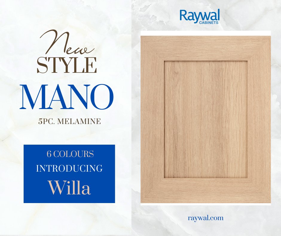 Warm and radiant 'Willa' in our new Mano Door Style.

#Mano #Willa #5pcMelamineDoor
#raywal #raywalcabinets #canadianmade #cabinets