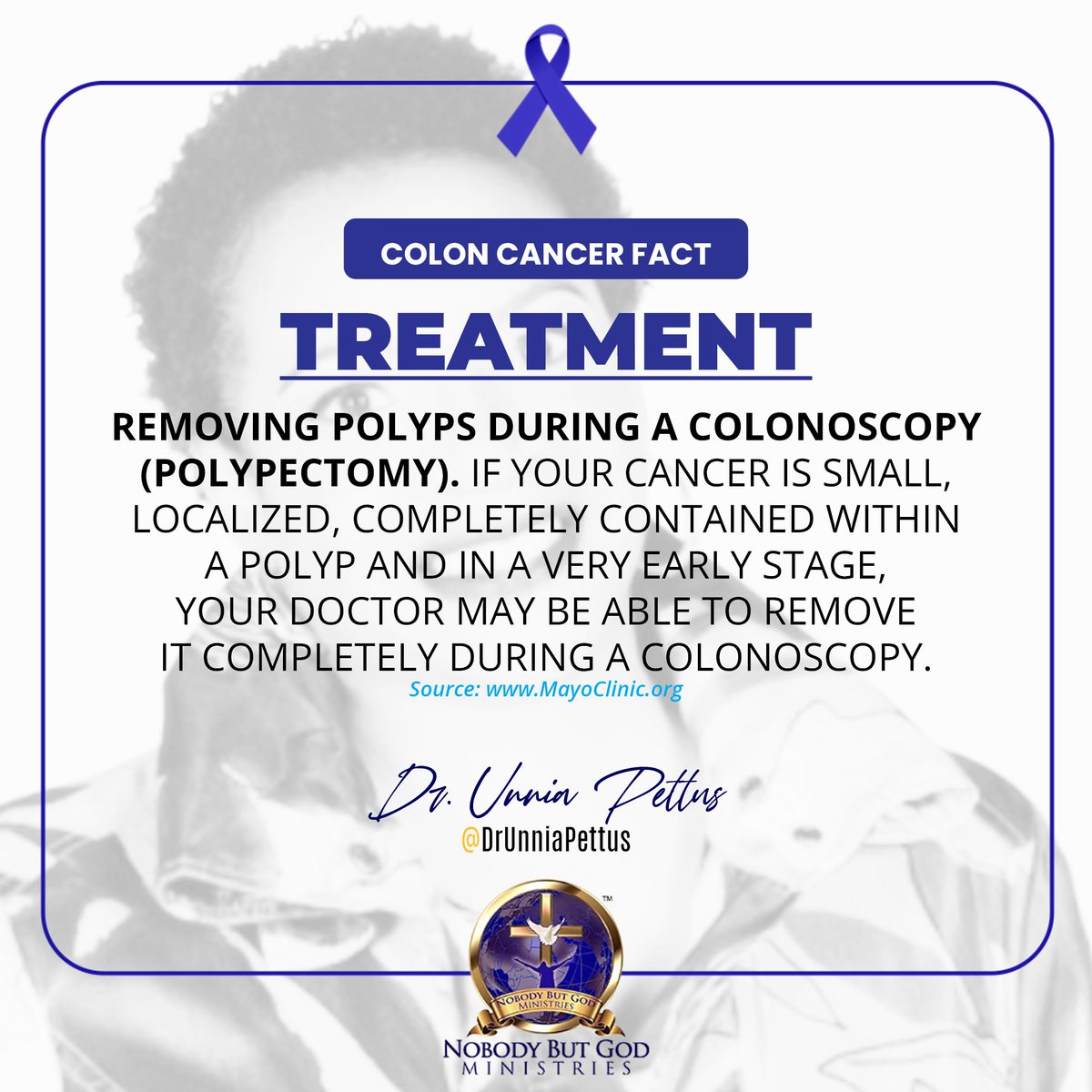 'Protecting Your Gut Health: The Importance of Colon Cancer Treatment”. I hope this
message will bless and inform you throughout this day. @DrUnniaPettus
#WednesdayWellness
#WednesdayInspiration
#WednesdayMotivation
#DrUnniaInspires
#ColonCancer
#CRCSM
#NobodyButGodMinistries