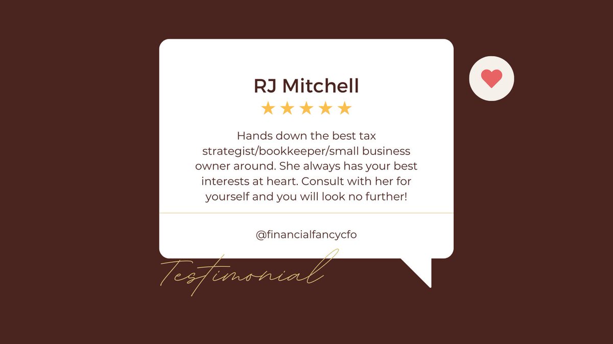 Client Testimonial

#smallbusinessownerproblems  #entrepreneuradvice #bookkeepingtips #accountantsoftiktok #businesscoachandmentor 
#SmallBusinessadvice #Taxprofessional#TaxStrategy #SmallBizcoach