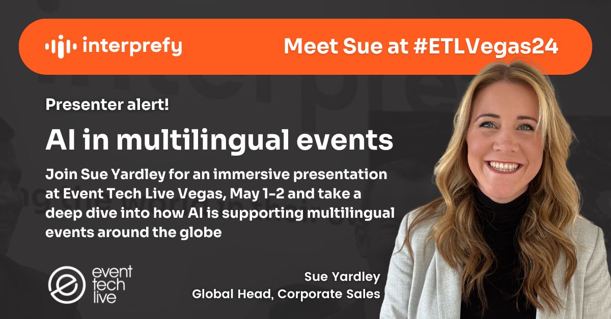 📢 Calling all #EventProfessionals ! One week left to #ETLVegas24! #Interprefy is excited to be on stage and on the floor, so don't forget to stop by STAND C31 and meet the team.

Registration is FREE for Event Tech Live Vegas hubs.la/Q02tWbs40 
 
#AI #GenAI