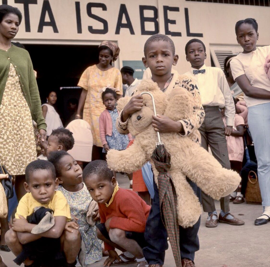 Santa-Isabel airport [Bioko Island, Equatorial Guinea]. Arrival of the first foreign civilians from Biafra during the Nigeria-Biafra war. The International Red Cross had begun relief flights into Biafra from Santa Isabel in July 1968.