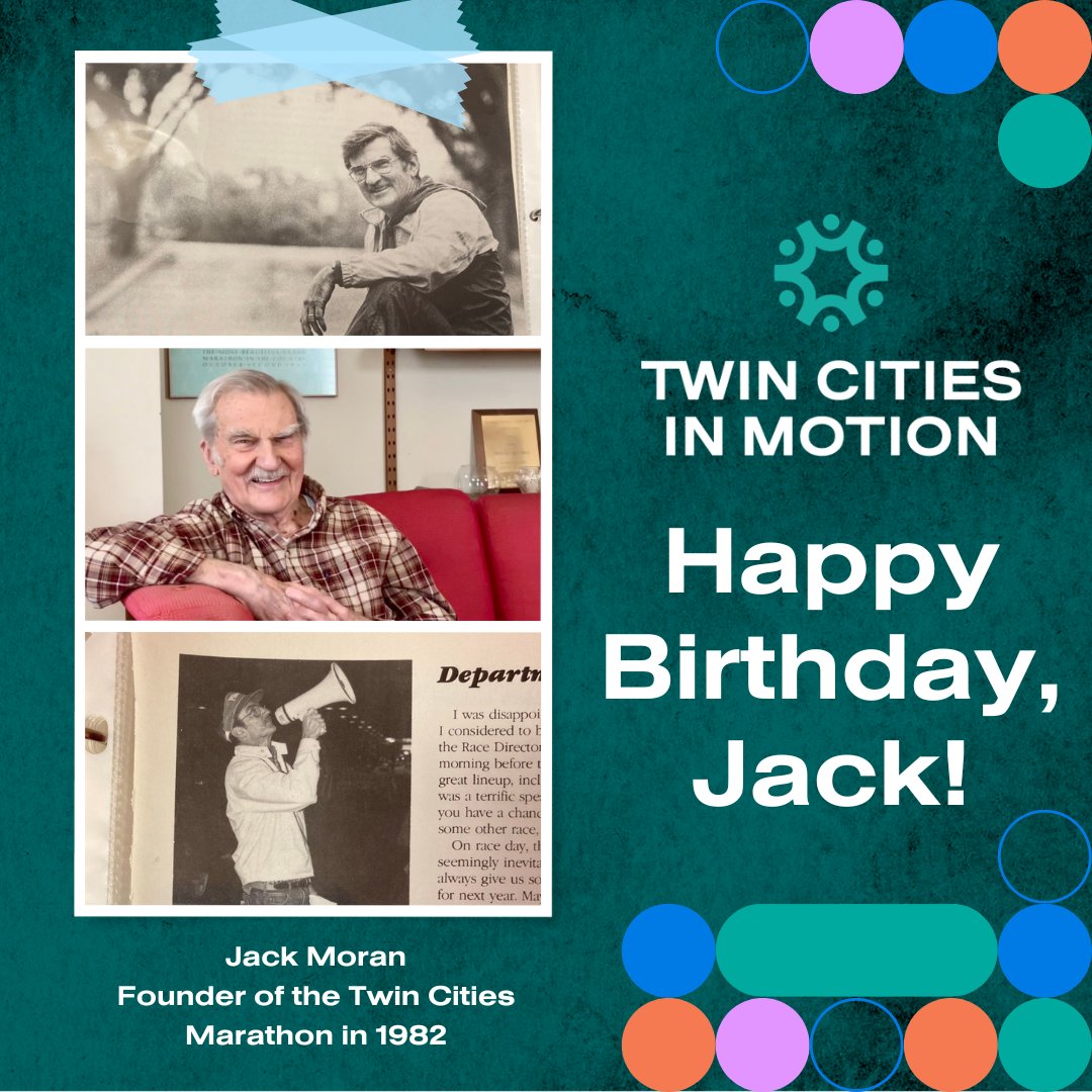 Jack Moran, who founded the Twin Cities Marathon in 1982, is celebrating is 90th birthday today! From all of us at TCM, thank you, Jack, for your vision, leadership, and grit that has gotten us where we are today. Read more about Jack's story: tcmevents.org/post/meet-twin…