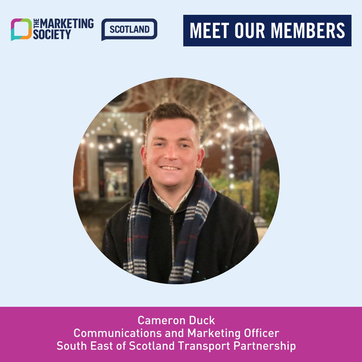 👋 Meet our Members Cameron Duck is Communications and Marketing Officer at @SEStran In his role, he crafts clear and impactful messages aimed at addressing transportation challenges throughout the region, in addition to developing suitable strategies and approaches.