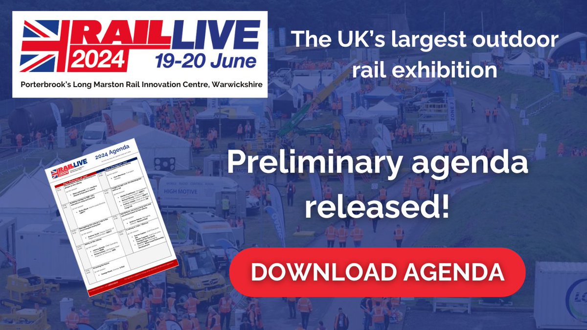 🥁Announcing the #RailLive 2024 preliminary agenda! Find out more about: 🛤️ GBR & rail's relevance in 2025 and beyond 🚂 Accelerating the shift to freight 👷 Safety on the railway ... and more! Download the agenda here: ow.ly/w0hr50Rn859